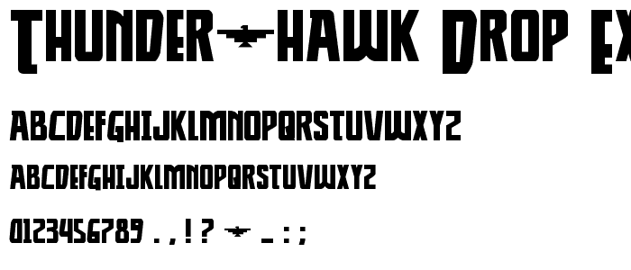 Thunder-Hawk Drop Expanded font